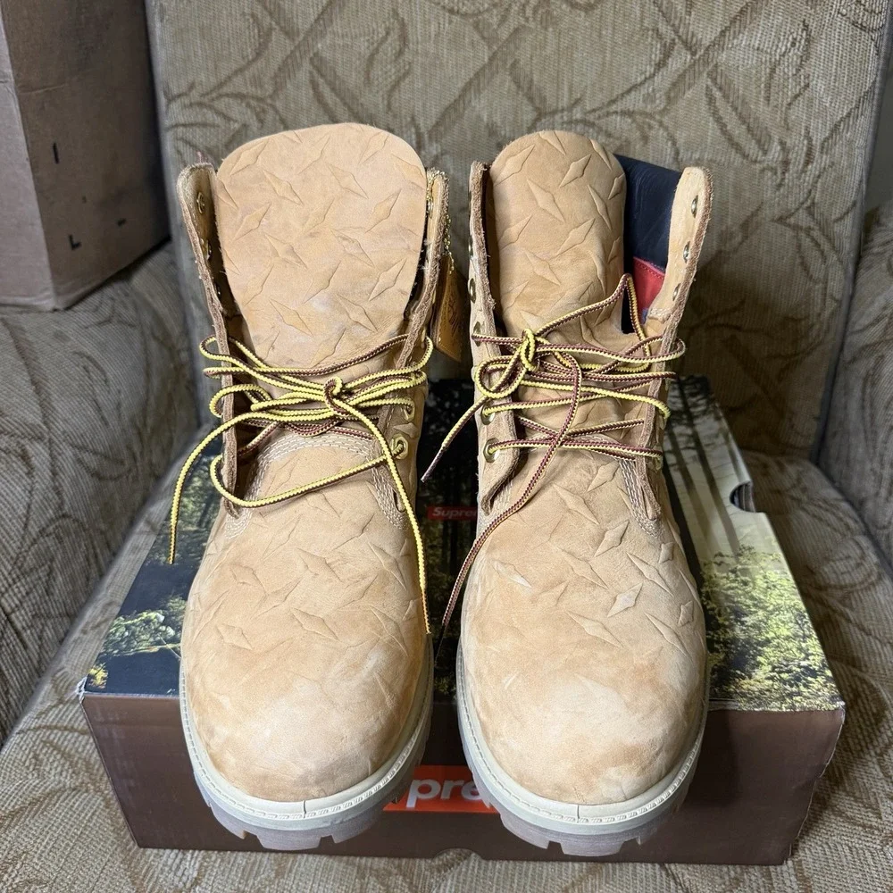 Supreme Timberland 6 Inch Premium Waterproof Boot Diamond Plate - Wheat Size 11